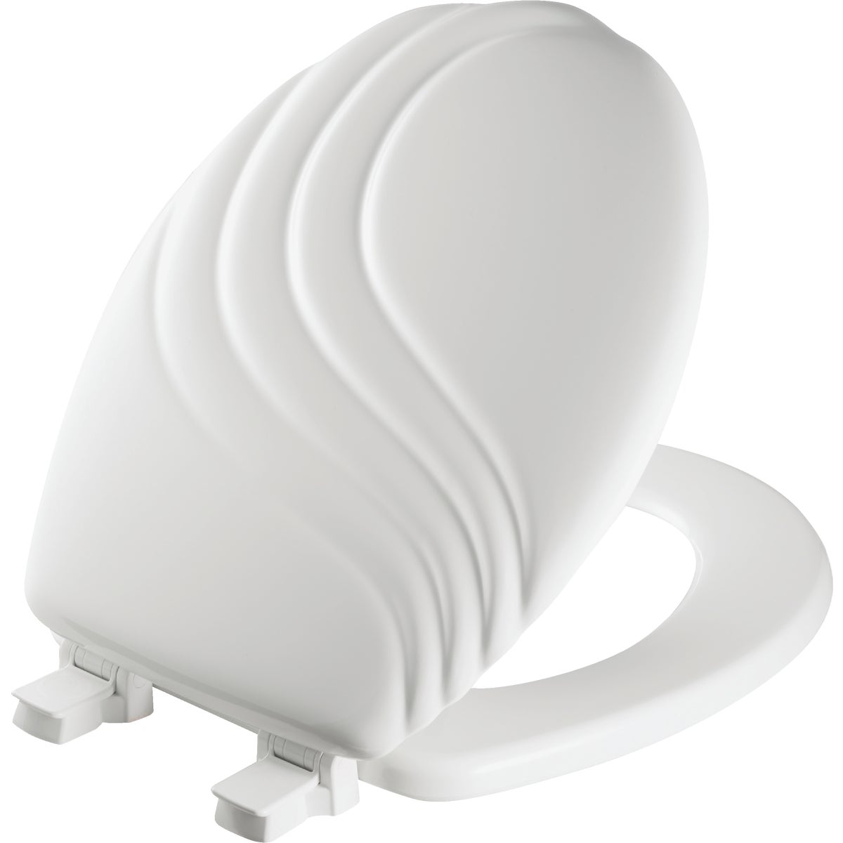 Mayfair Round Designer Sculptured Swirl Wood Toilet Seat