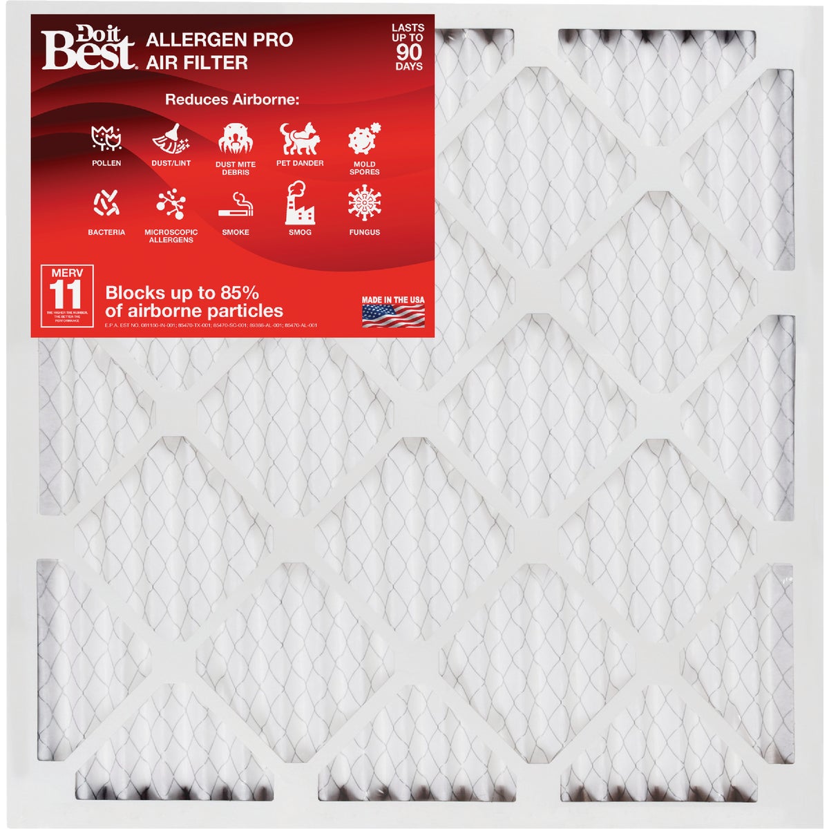 Do it Best 14 In. x 24 In. x 1 In. MERV 11 Furnace Filter