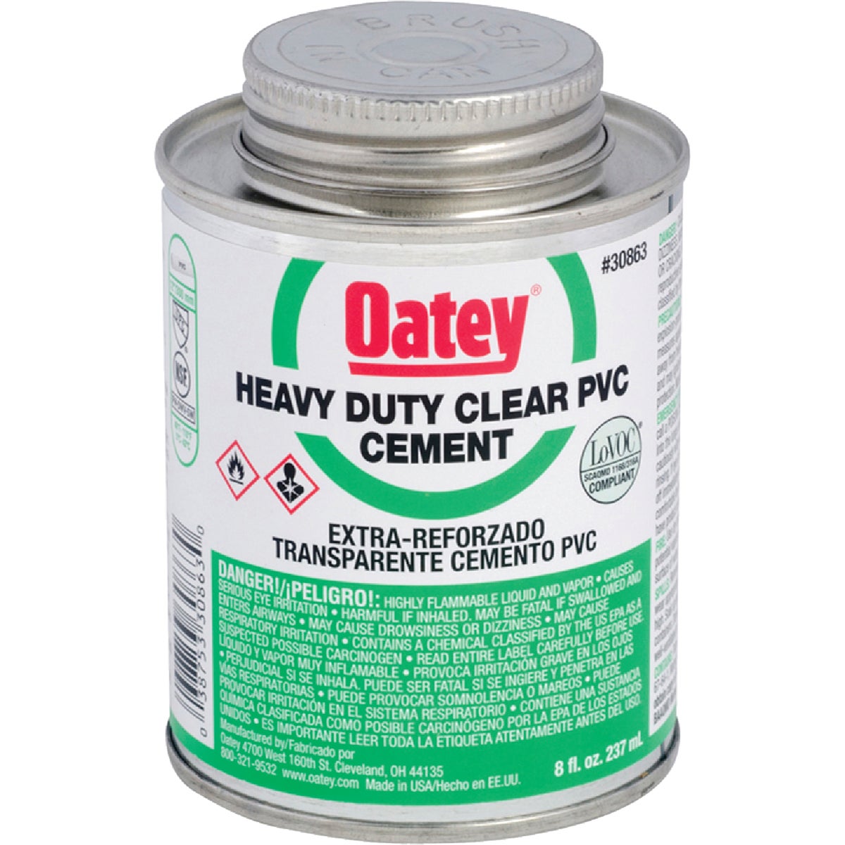 Oatey 8 Oz. Heavy Bodied Heavy-Duty Clear PVC Cement