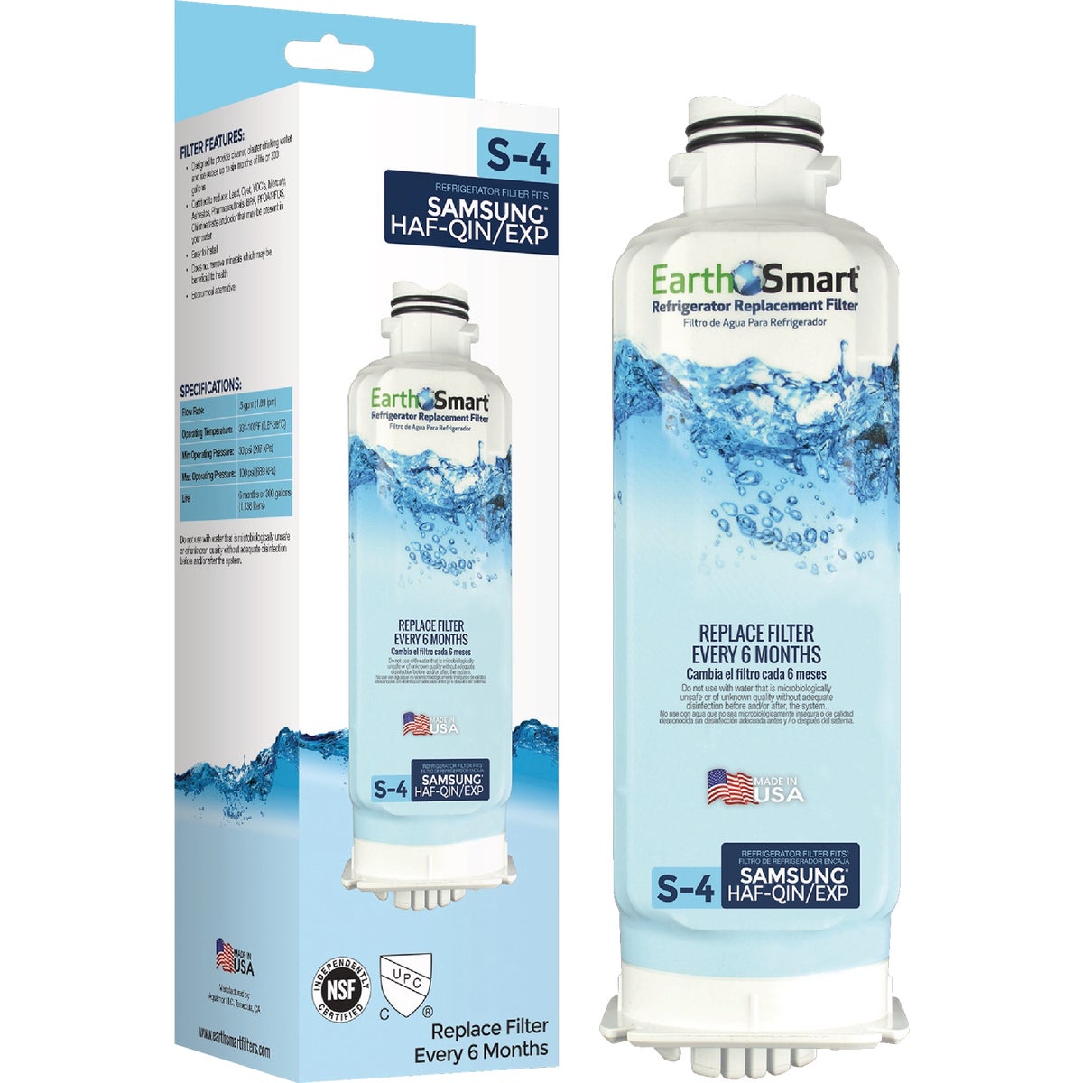 EarthSmart S-4 Samsung Icemaker & Refrigerator Water Filter Cartridge
