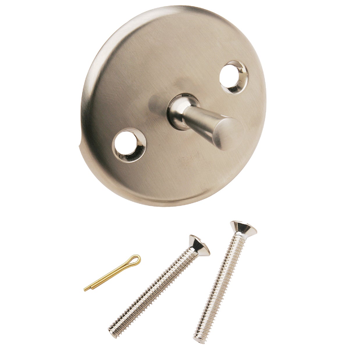 Do it Two-Hole Brushed Nickel Bath Drain Face Plate with Trip Lever