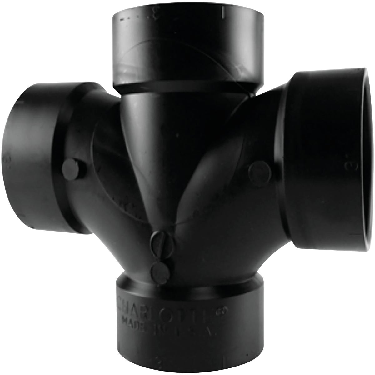 Charlotte Pipe 2 In. All Hub Double Sanitary ABS Waste & Vent Tee