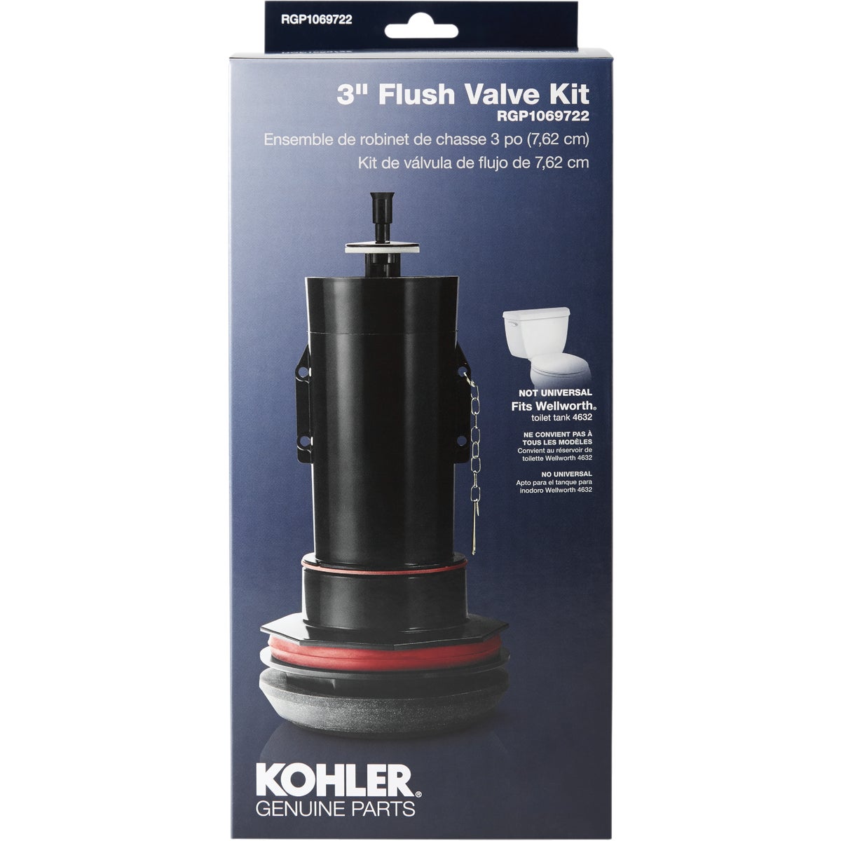 Kohler 3 In. Toilet Canister Flush Valve Repair Kit for Wellworth Toilets