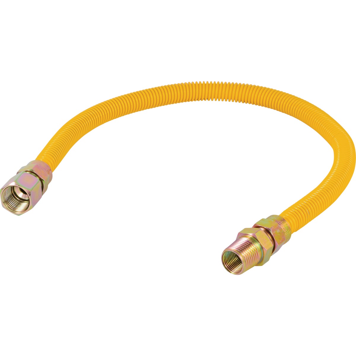 Eastman 3/8 In. OD x 24 In. 1/2 In. FIP x 1/2 In. MIP (Tapped 3/8 In. FIP) Coated Stainless Steel Gas Connector