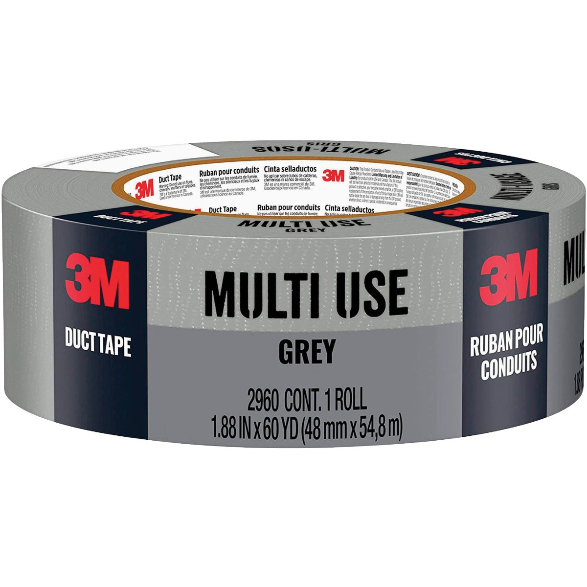 2X60YDS TAPE DUCT MULTI USE GENERAL PURPOSE GRAY 3M