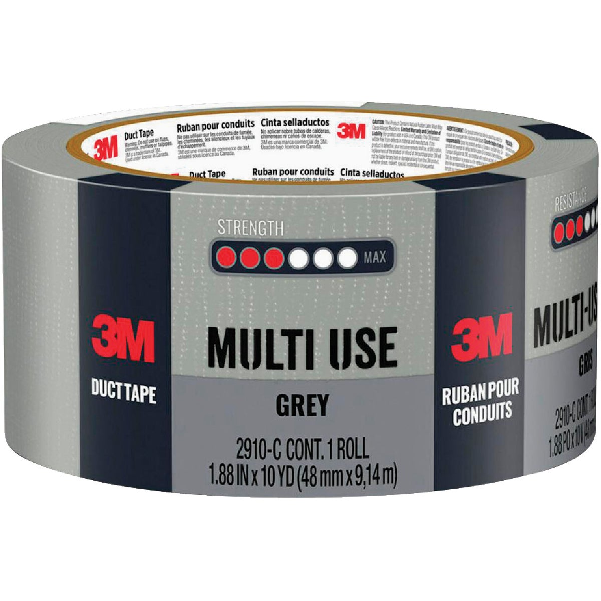 3M 1.88 In. x 10 Yd. Multi-Use Home & Shop Duct Tape, Gray
