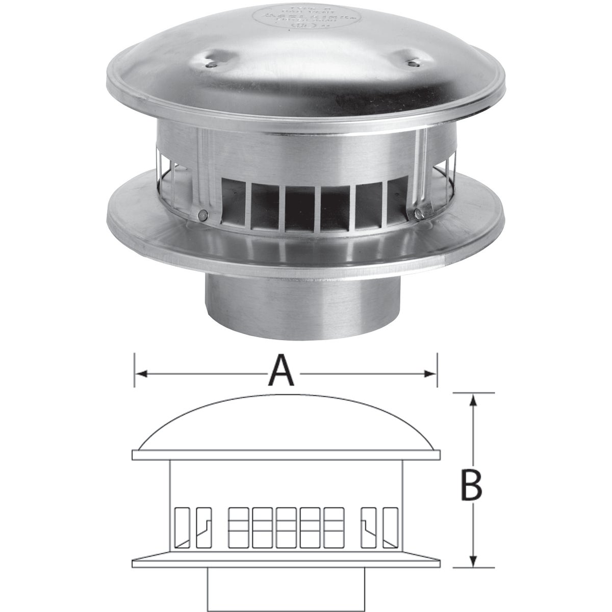 3″ GAS VENT TOP