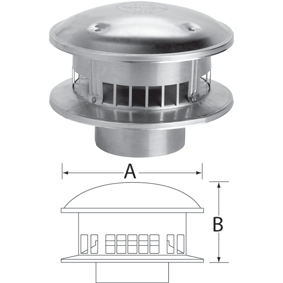 SELKIRK RV 3 In. x 6 In. x 3-1/4 In. Gas Vent Cap