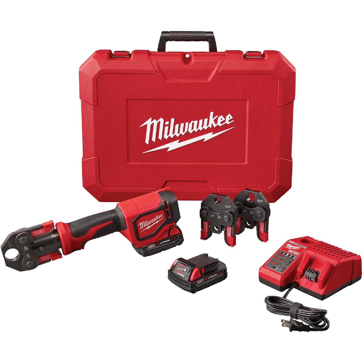 Milwaukee M18 18 Volt Lithium-Ion Short Throw Cordless Press Tool Kit w/3 PEX Crimp Jaws