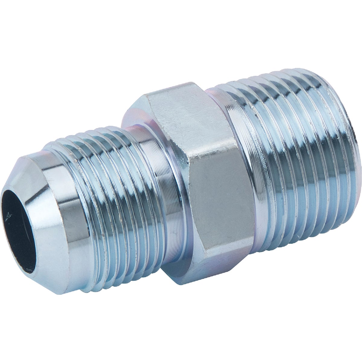 Dormont 5/8 In. OD Male Flare x 3/4 In. MIP (Tapped 1/2 In. FIP) Zinc-Plated Carbon Steel Adapter Gas Fitting, Bulk