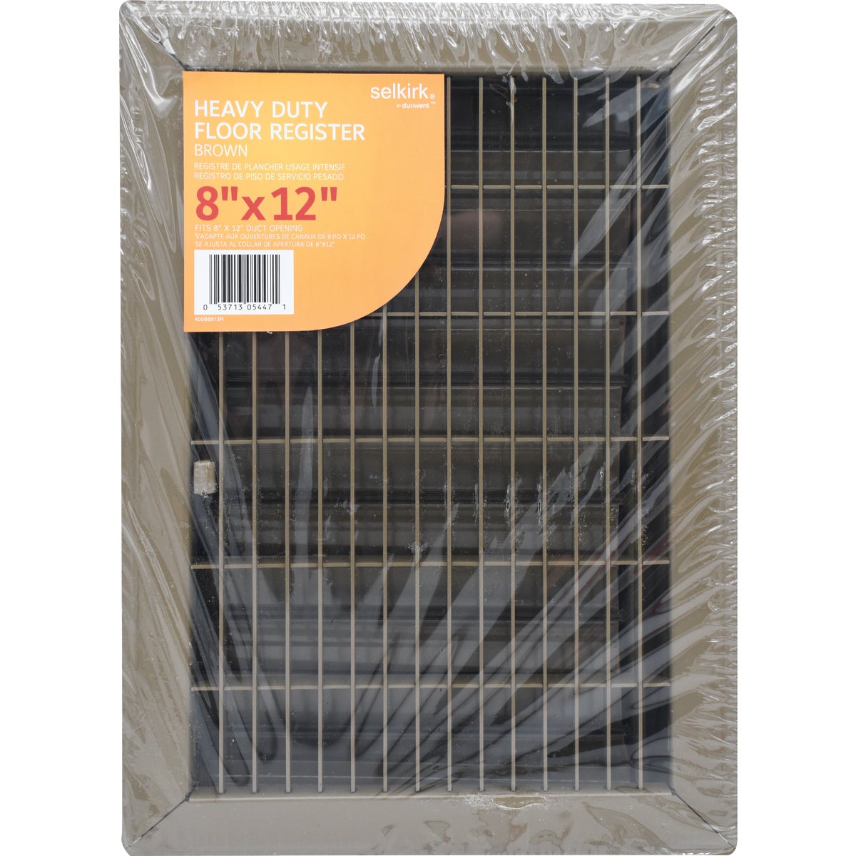 Ameriflow 8 In. x 12 In. Brown Steel Floor Register