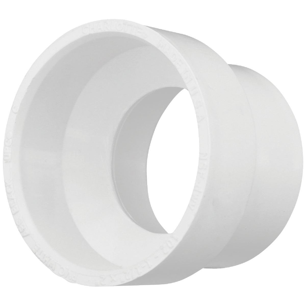 Charlotte Pipe 2 In. Hub x 1-1/2 In. Hub Schedule 40 DWV Reducing PVC Coupling