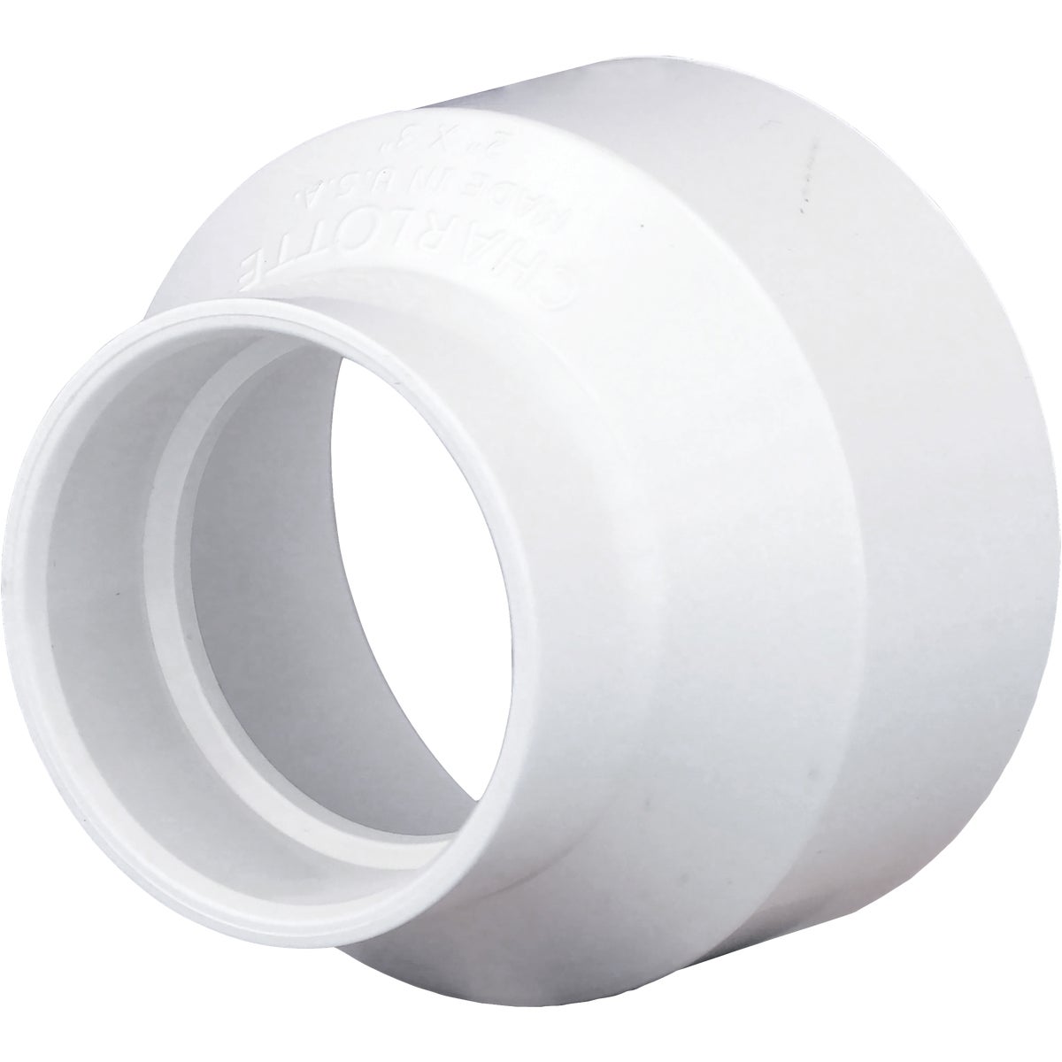 Charlotte Pipe 3 In. Hub x 2 In. Hub Schedule 40 DWV Reducing PVC Coupling