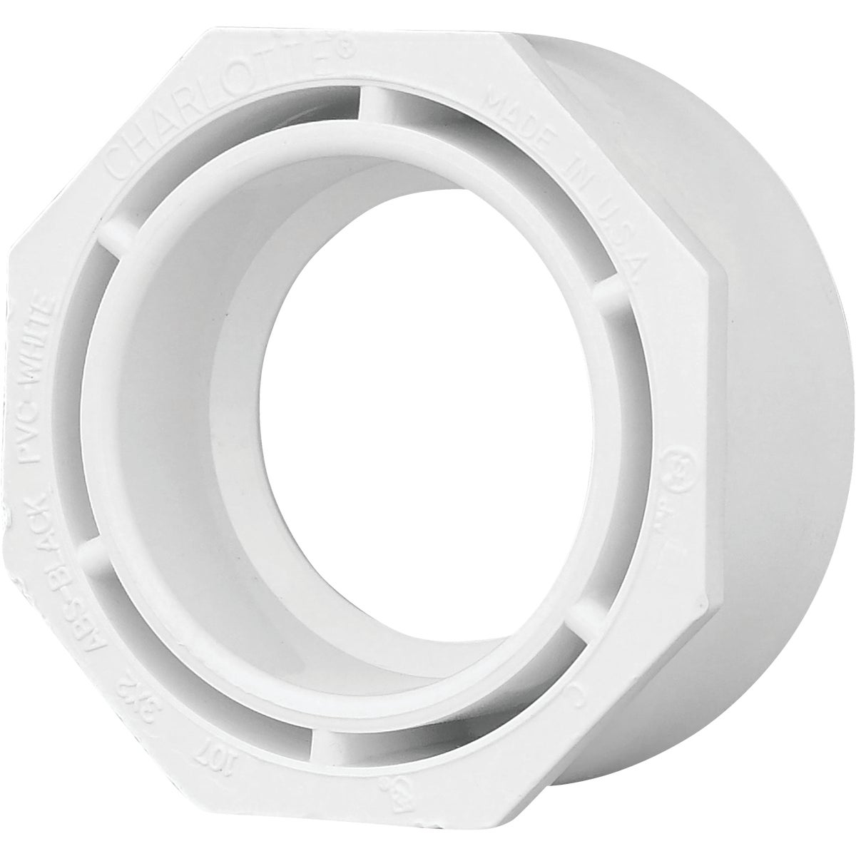 Charlotte Pipe 3 In. SPG x 2 In. Hub Schedule 40 DWV Reducing PVC Bushing