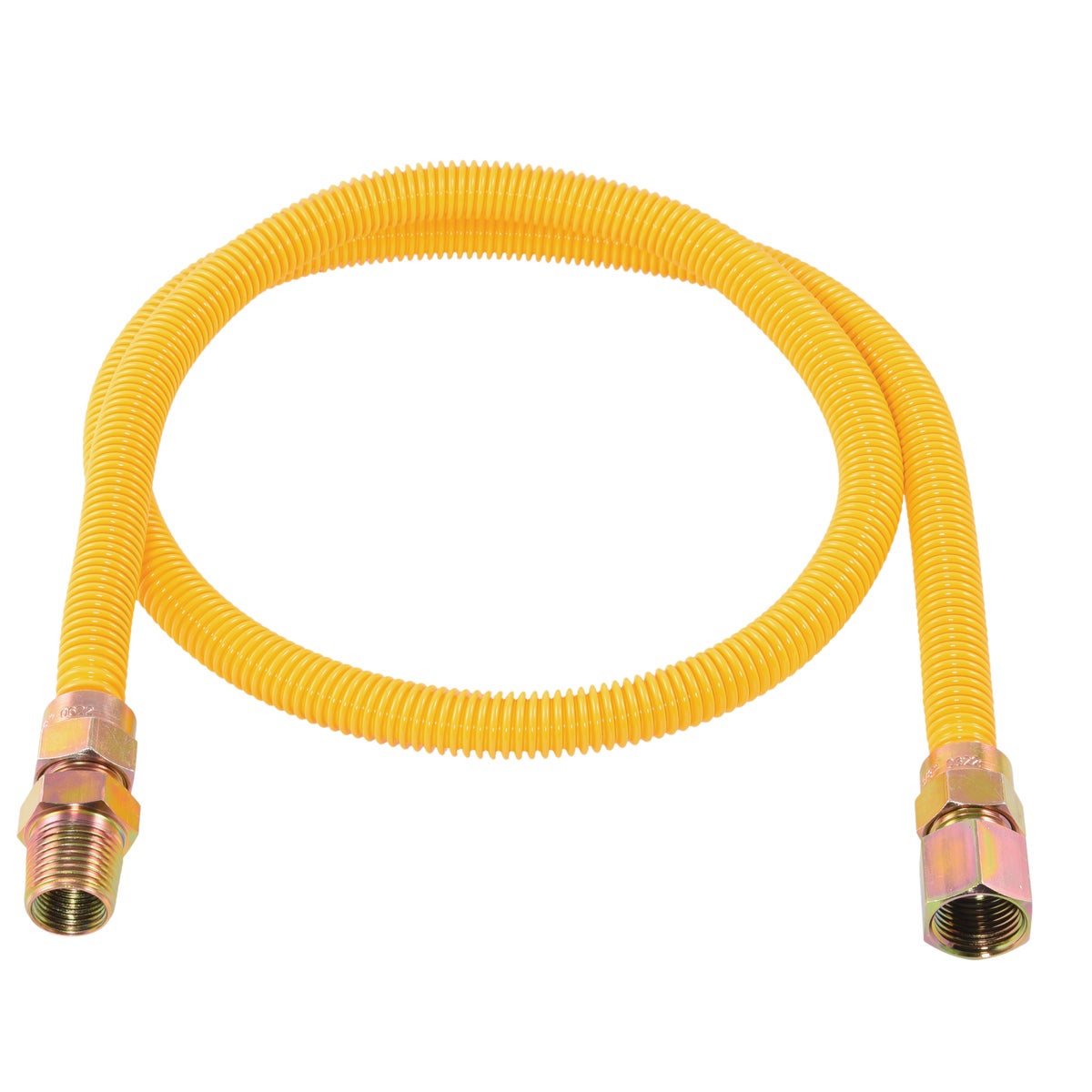 Eastman 3/8 In. OD x 48 In. 1/2 In. FIP x 1/2 In. MIP (Tapped 3/8 In. FIP) Coated Stainless Steel Gas Connector