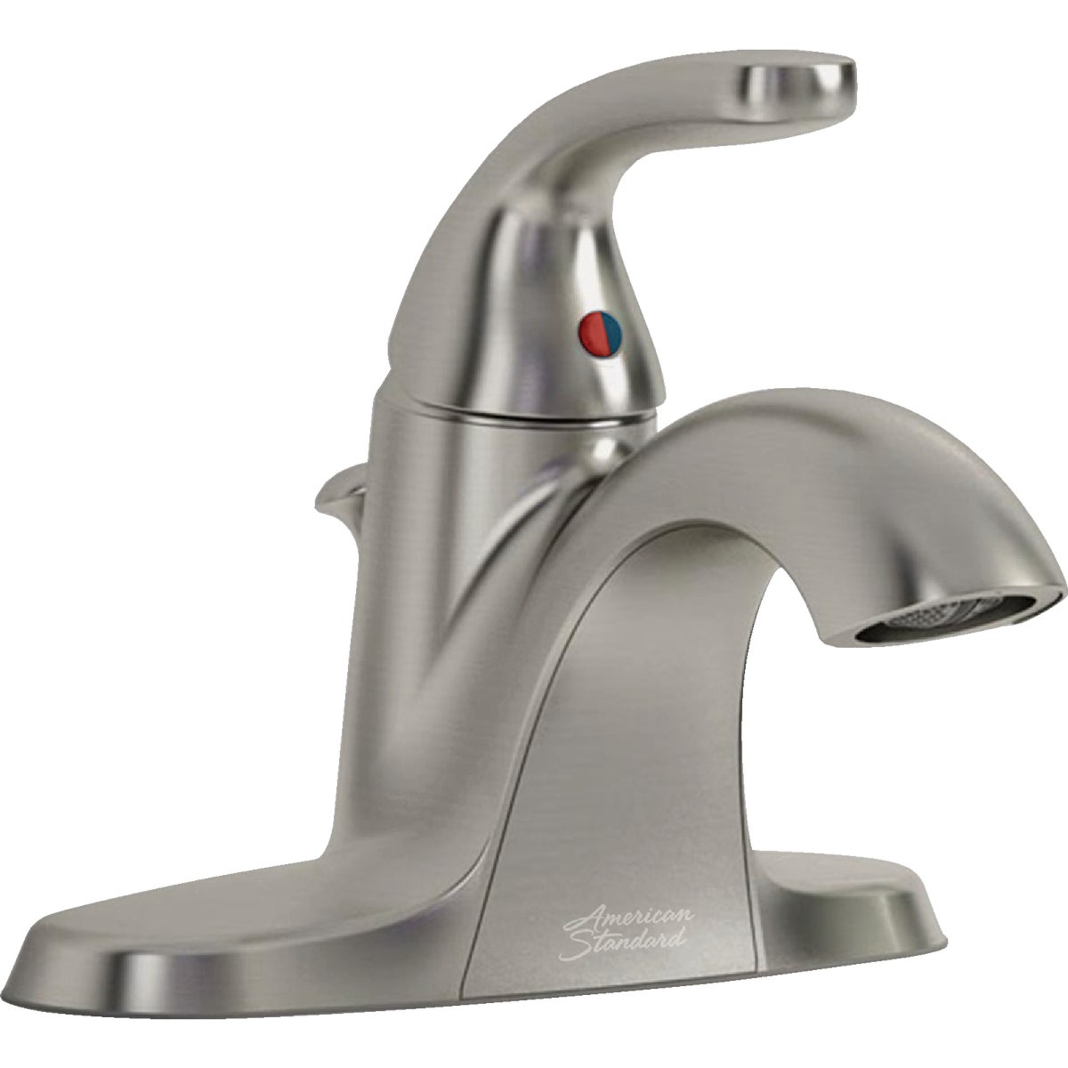 American Standard Cadet Brushed Nickel 1-Handle Lever 4 In. Centerset Bathroom Faucet with Pop-Up