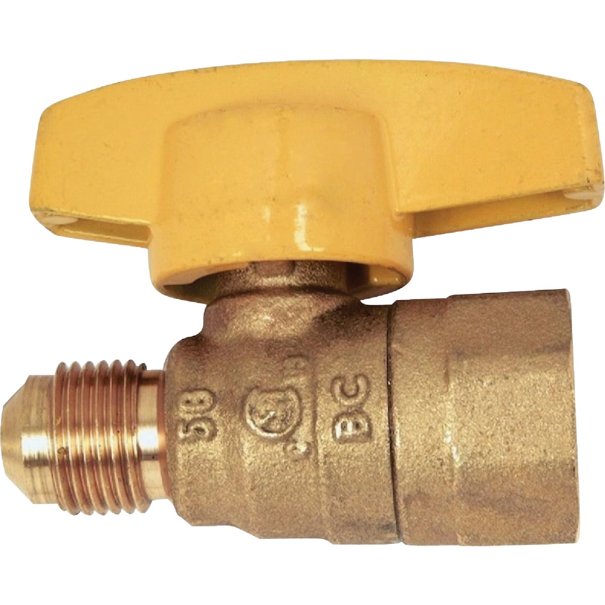 Dormont 3/8 In. OD Male Flare x 1/2 In. FIP Forged Brass Gas Shutoff Valve