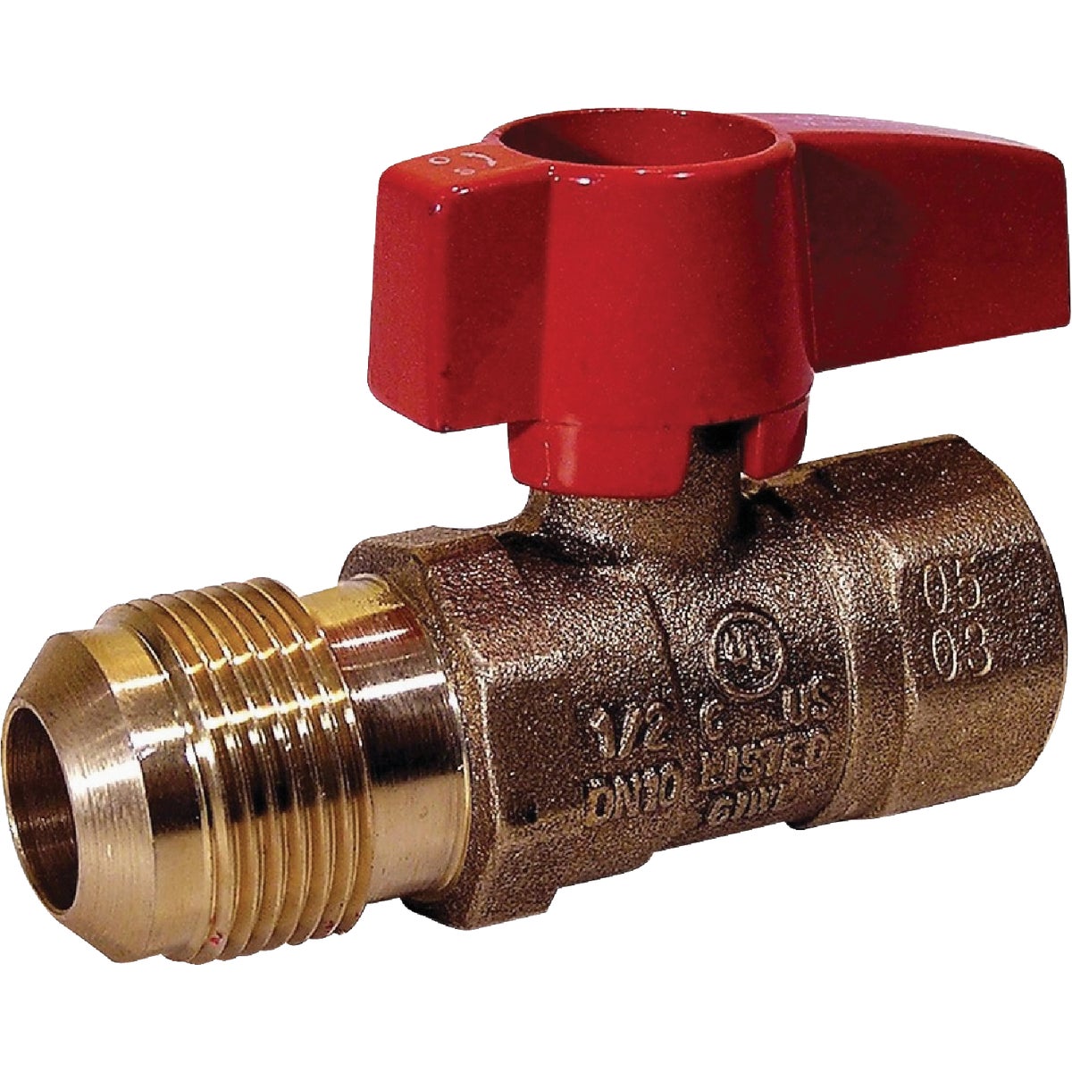 Dormont 1/2 In. OD Male Flare x 1/2 In. FIP Forged Brass Gas Shutoff Valve