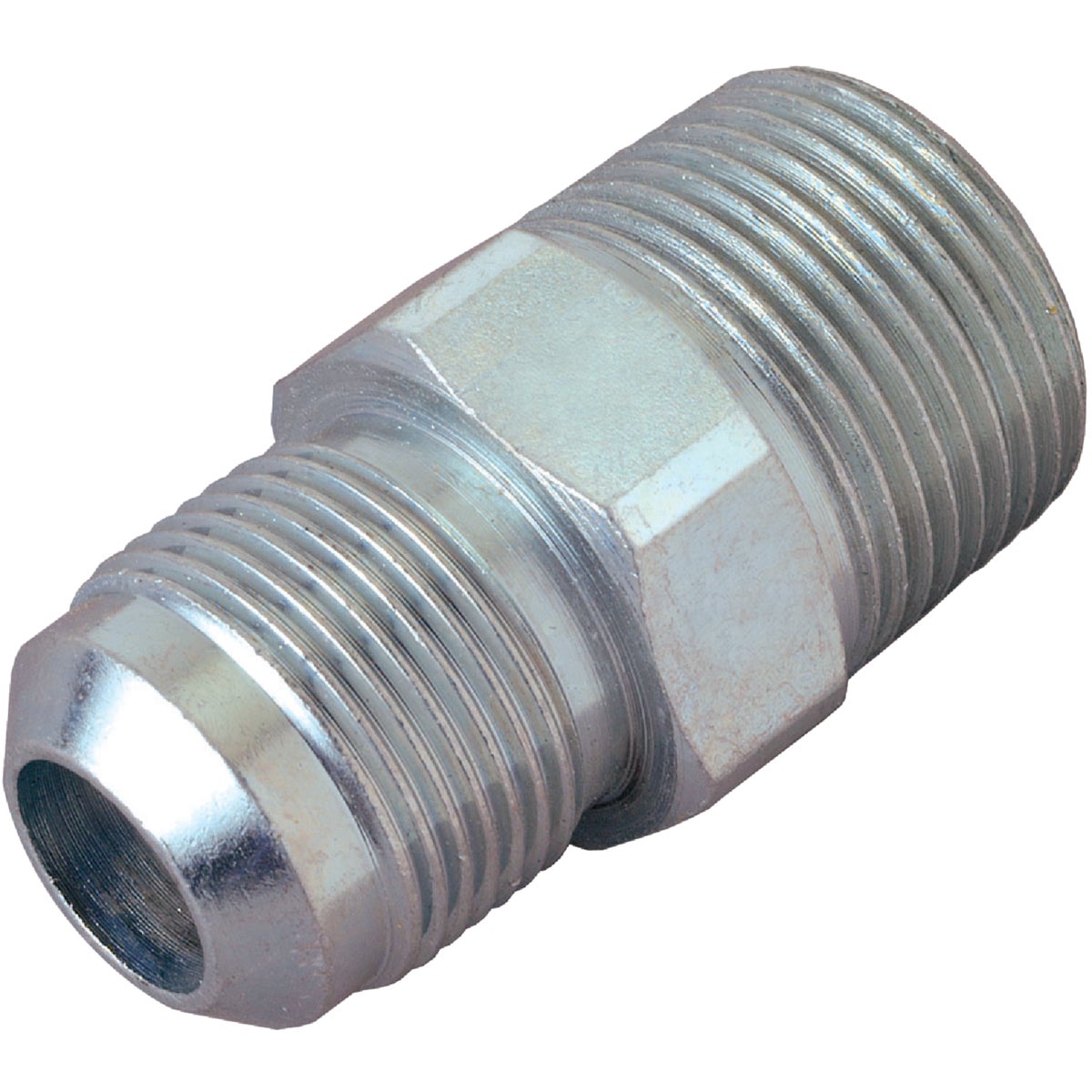 Dormont 1/2 In. OD Flare x 1/2 In. MIP (tapped 3/8 In. FIP) Zinc-Plated Carbon Steel Adapter Gas Fitting