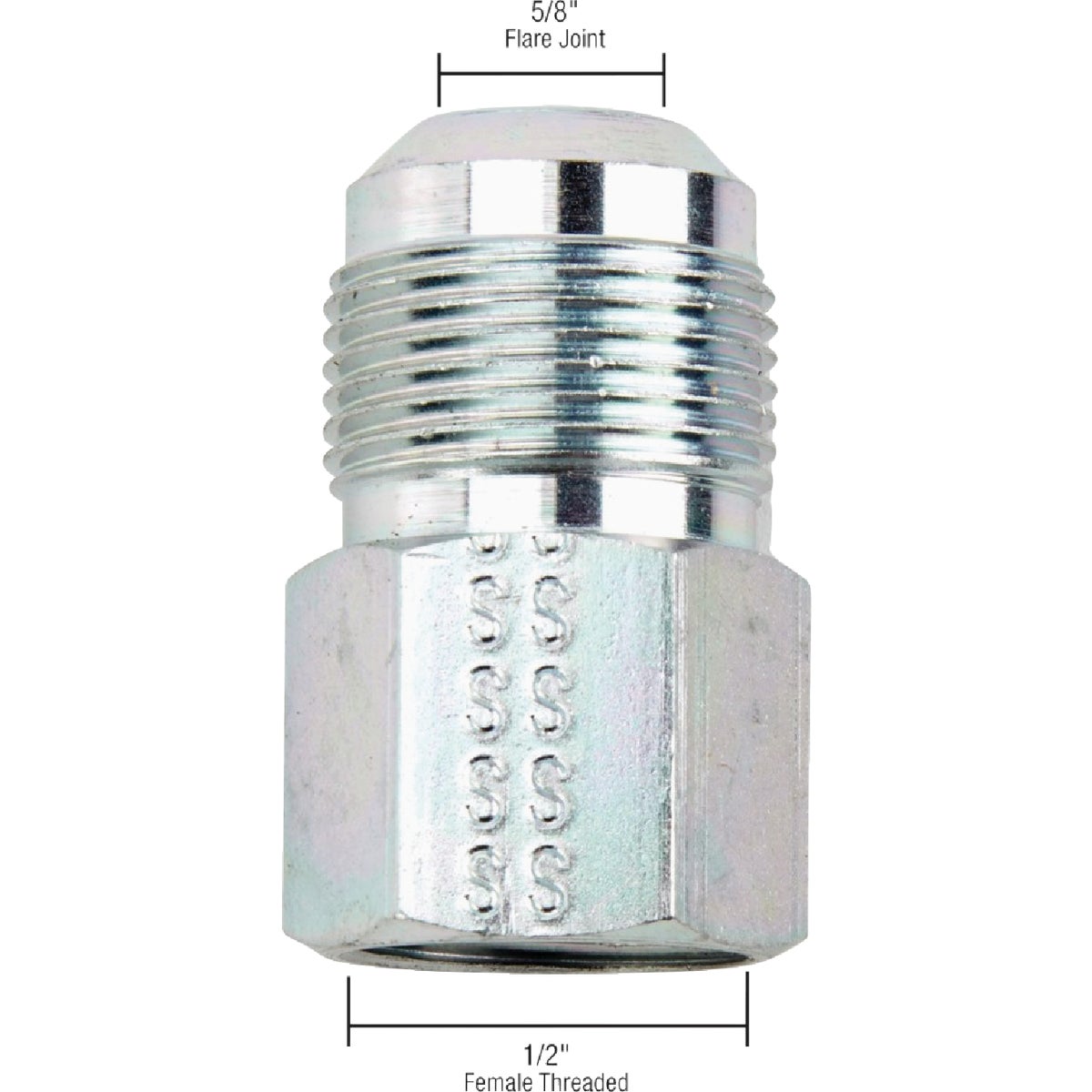 Dormont 5/8 In. OD Flare x 1/2 In. FIP Zinc-Plated Carbon Steel Adapter Gas Fitting