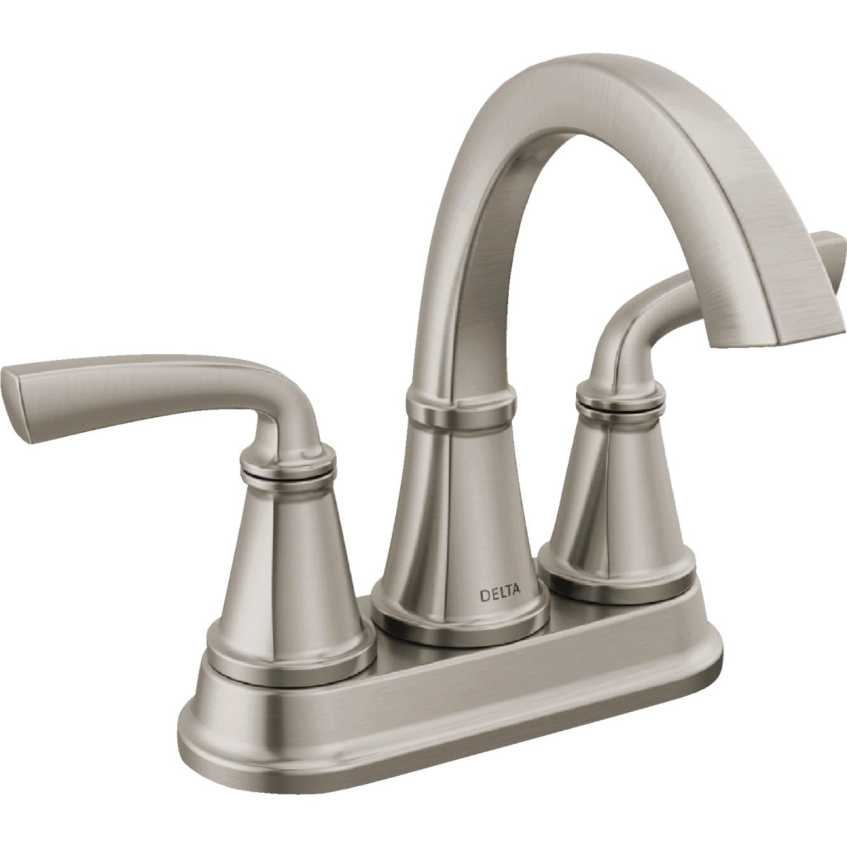 Delta Geist Brushed Nickel 2-Handle Lever Centerset Bathroom Faucet