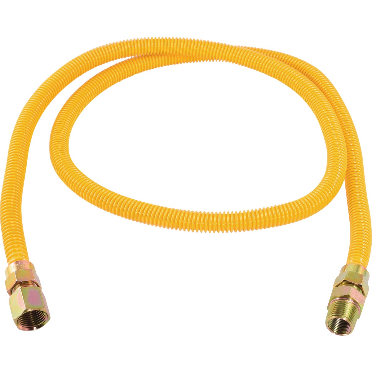 Eastman 3/8 In. OD x 60 In. 1/2 In. FIP x 1/2 In. MIP (Tapped 3/8 In. FIP) Coated Stainless Steel Gas Connector