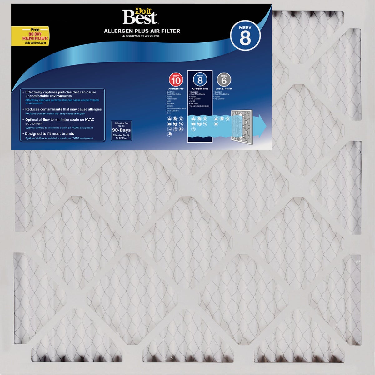 Do it Best 14 In. x 20 In. x 1 In. MERV 8 Furnace Filter (12-Pack)