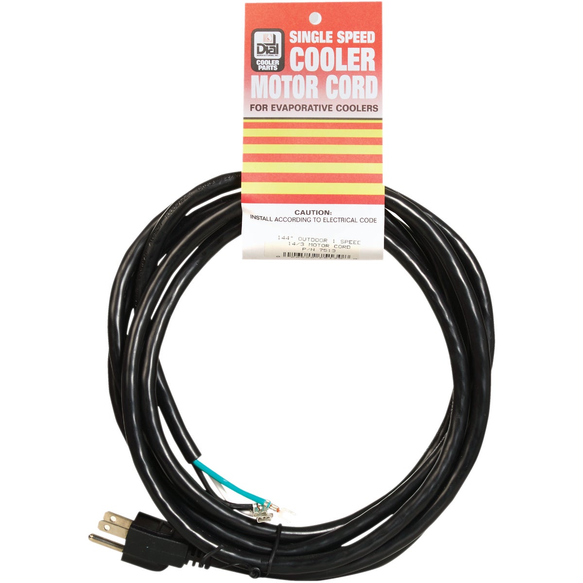 Dial 144 In. 14 Ga. 1-Speed Outdoor Motor Plug