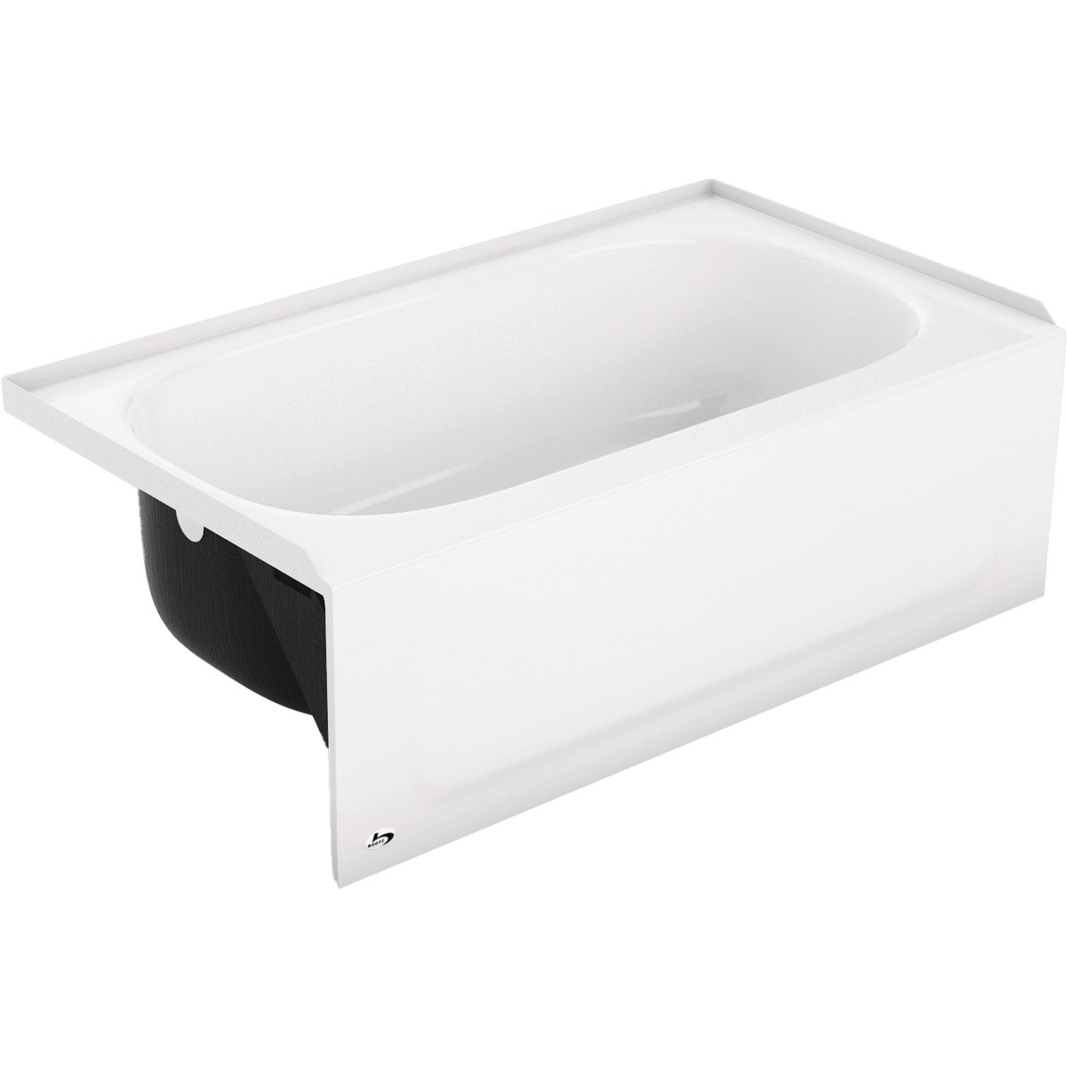 Bootz Honolulu 46-1/2 In. L x 27 In. W Porcelain Enamel Alcove Left Drain Bathtub in White