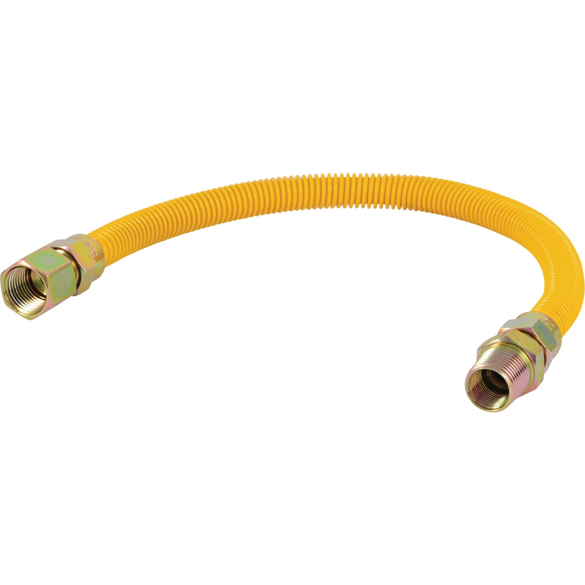 Eastman 1/2 In. OD x 18 In. 1/2 In. FIP x 1/2 In. MIP (Tapped 3/8 In. FIP) Coated Stainless Steel Gas Connector
