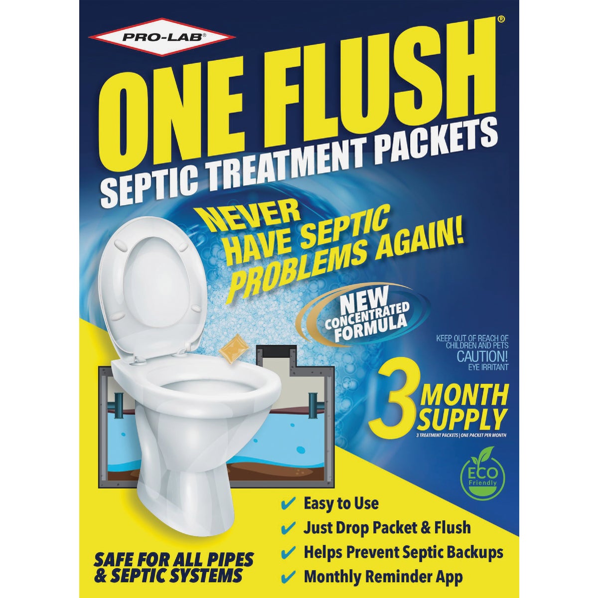Pro Lab One Flush 1/4 Oz. Septic Tank Treatment (3-Pack)