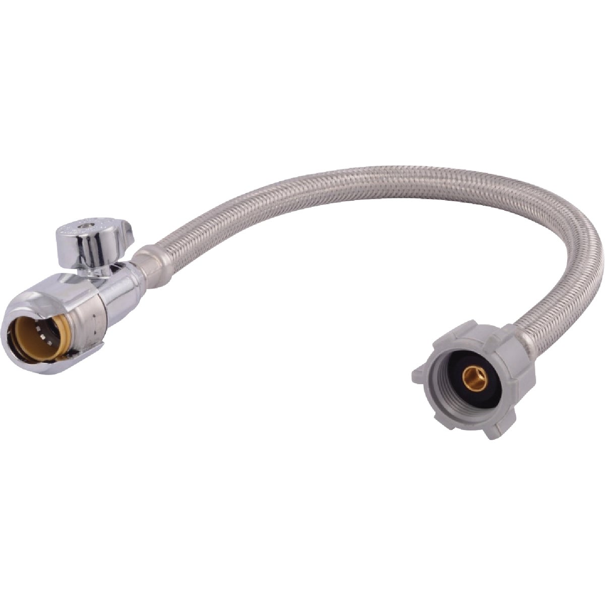 SharkBite Click Seal 1/2 In. C x 7/8 In. BC x 16 In. L Braided Stainless Steel Toilet Connector