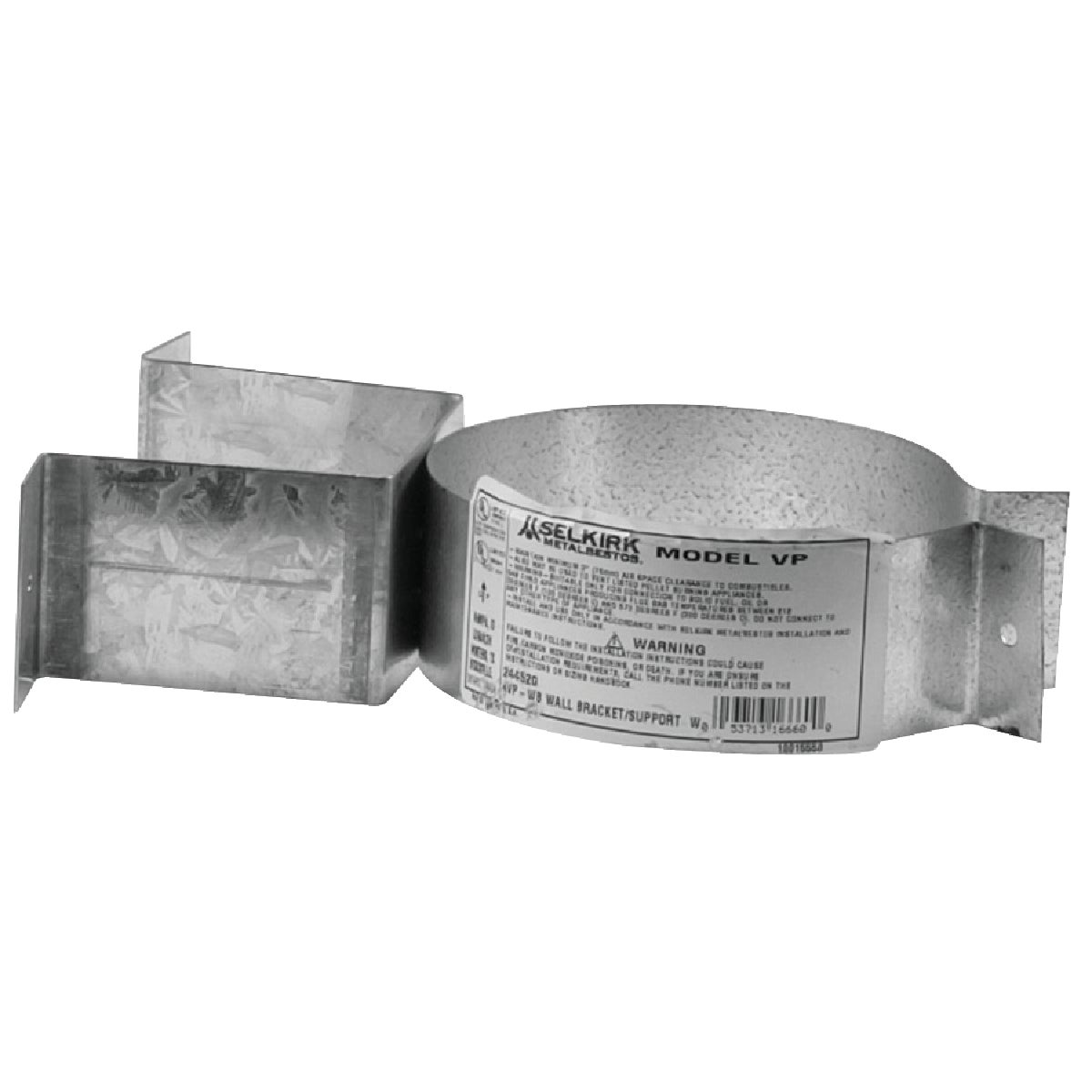 SELKIRK VP Pellet Pipe 3 In. Galvanized Pellet Pipe Wall Bracket