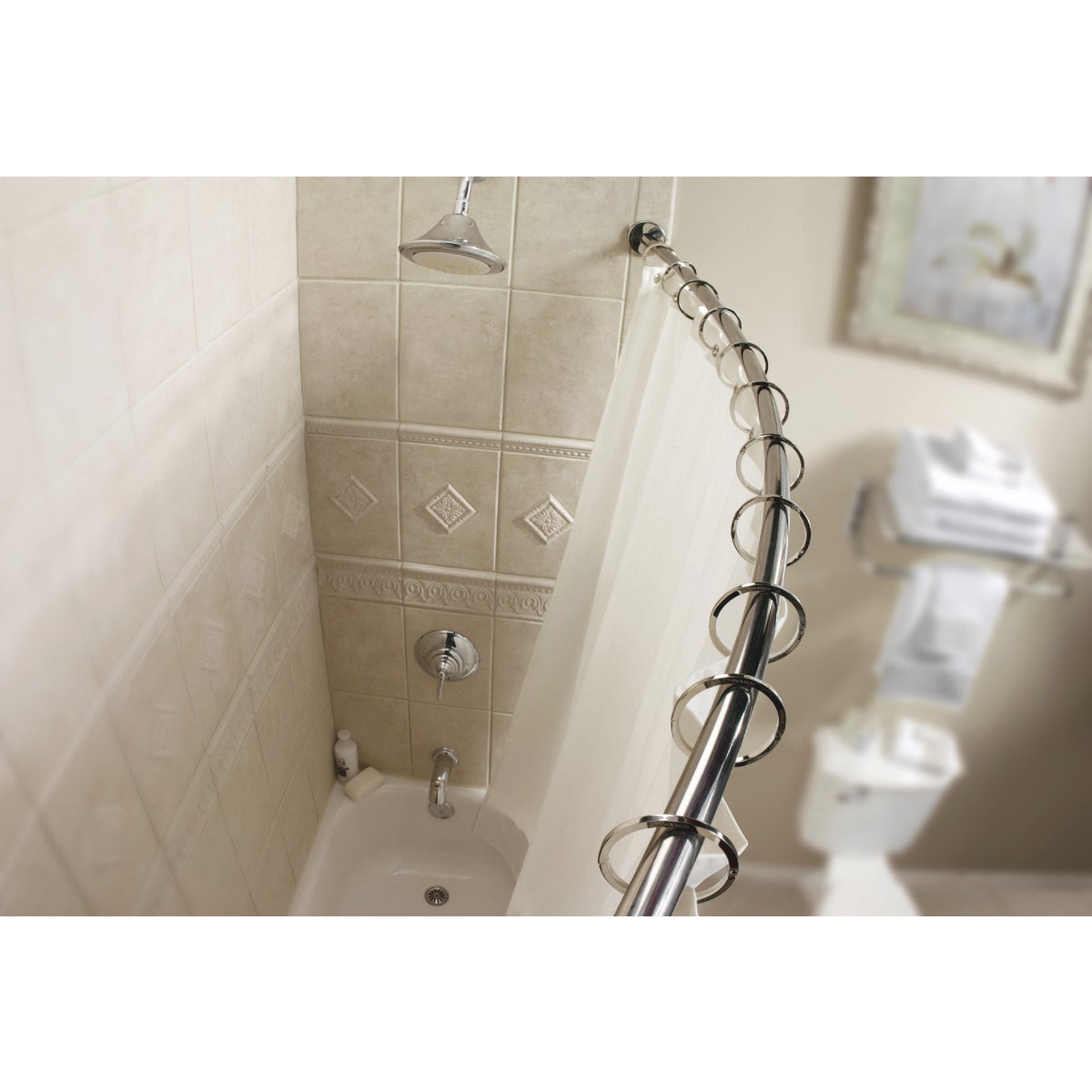 CHROME CURVED SHOWER ROD