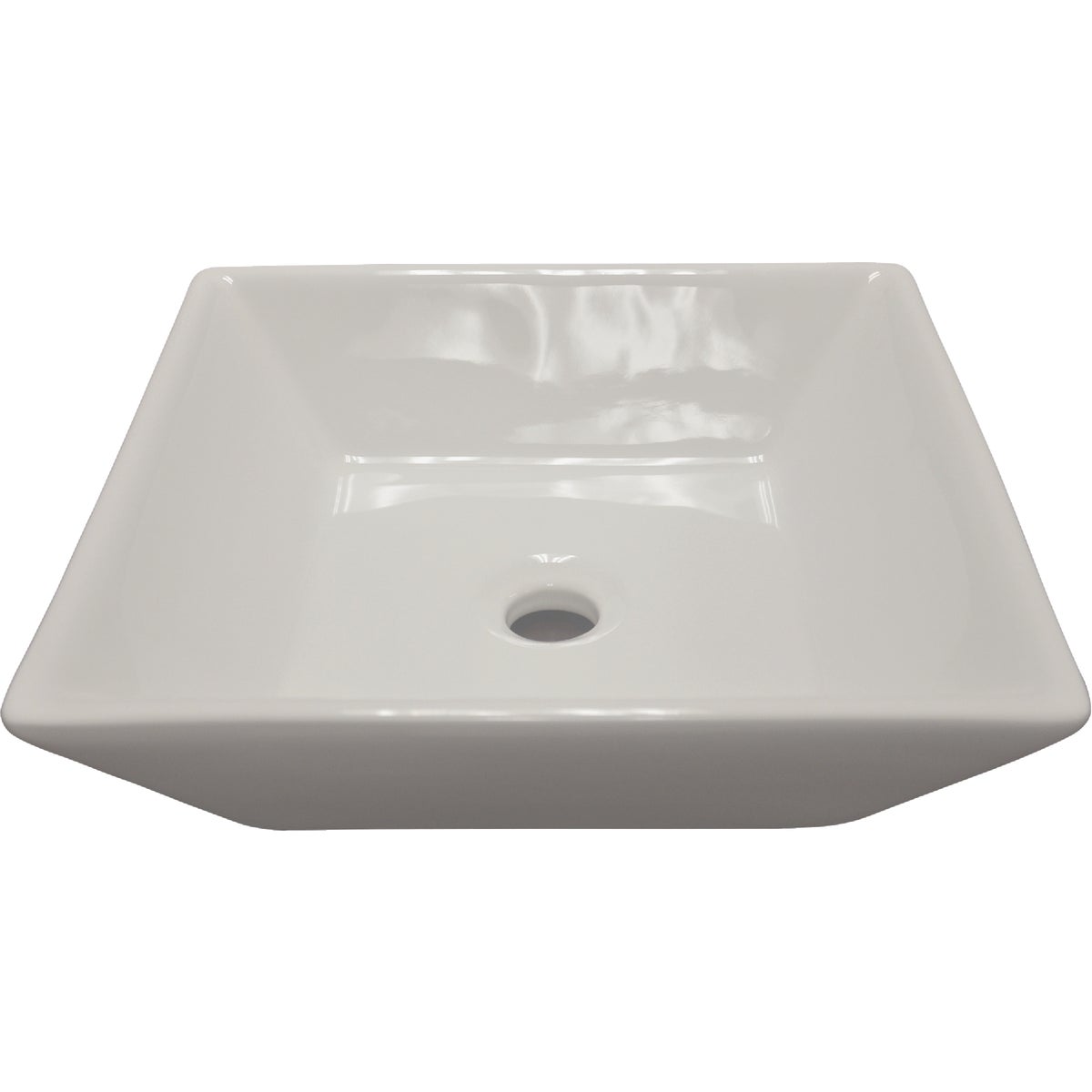 Compass Manufacturing Square Vessel Bathroom Sink, White