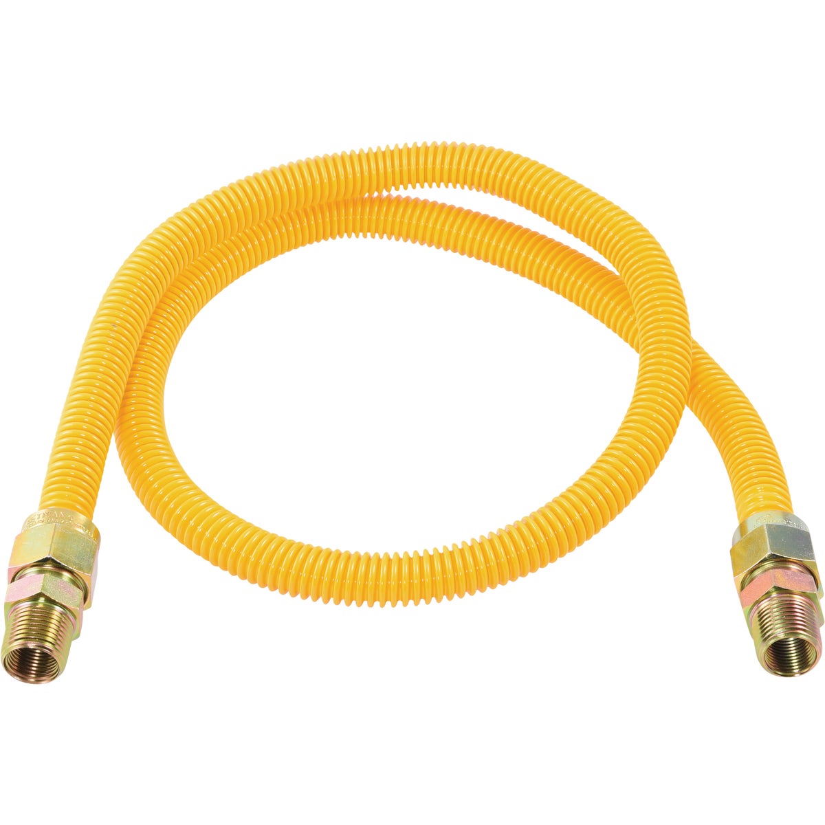 Eastman 5/8 In. OD x 48 In. 1/2 In. MIP (Tapped 3/8 In. FIP) x 1/2 In. MIP (Tapped 3/8 In. FIP) Coated Stainless Steel Gas Connector