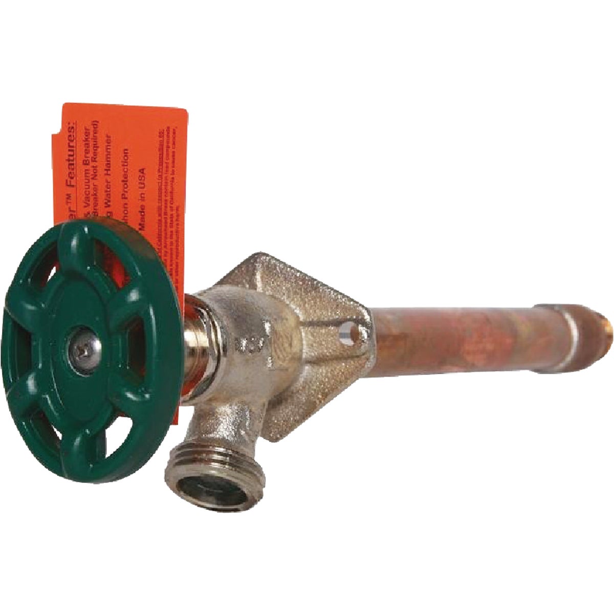 Arrowhead Brass 1/2 In. FIP x 3/4 In. MIP x 3/4 In. HT x 8 In. Quarter-Turn Anti-Siphon Frost Free Wall Hydrant