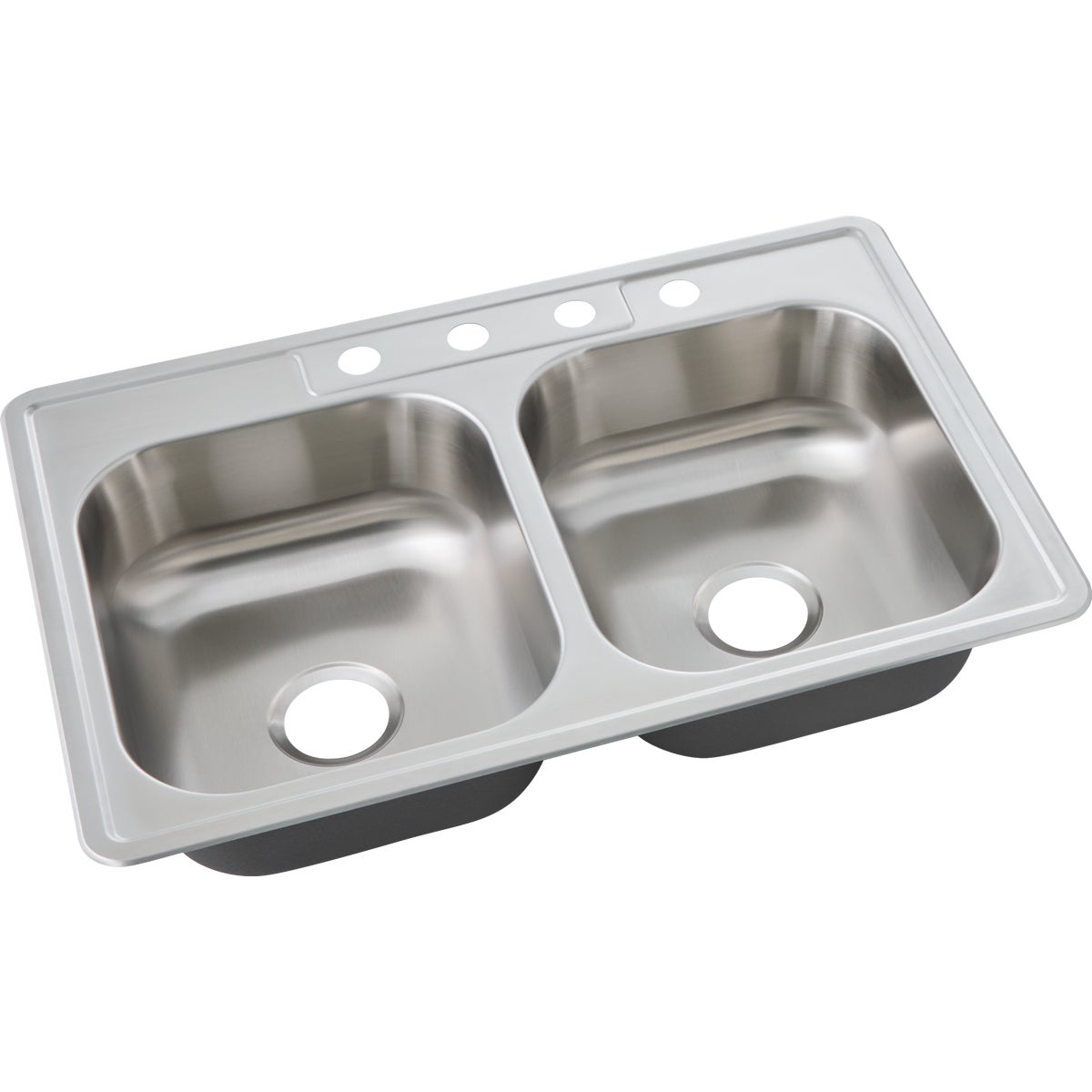 Common Goods 33 In. x 22 In. x 7 In. Top Mount Double Bowl Kitchen Sink