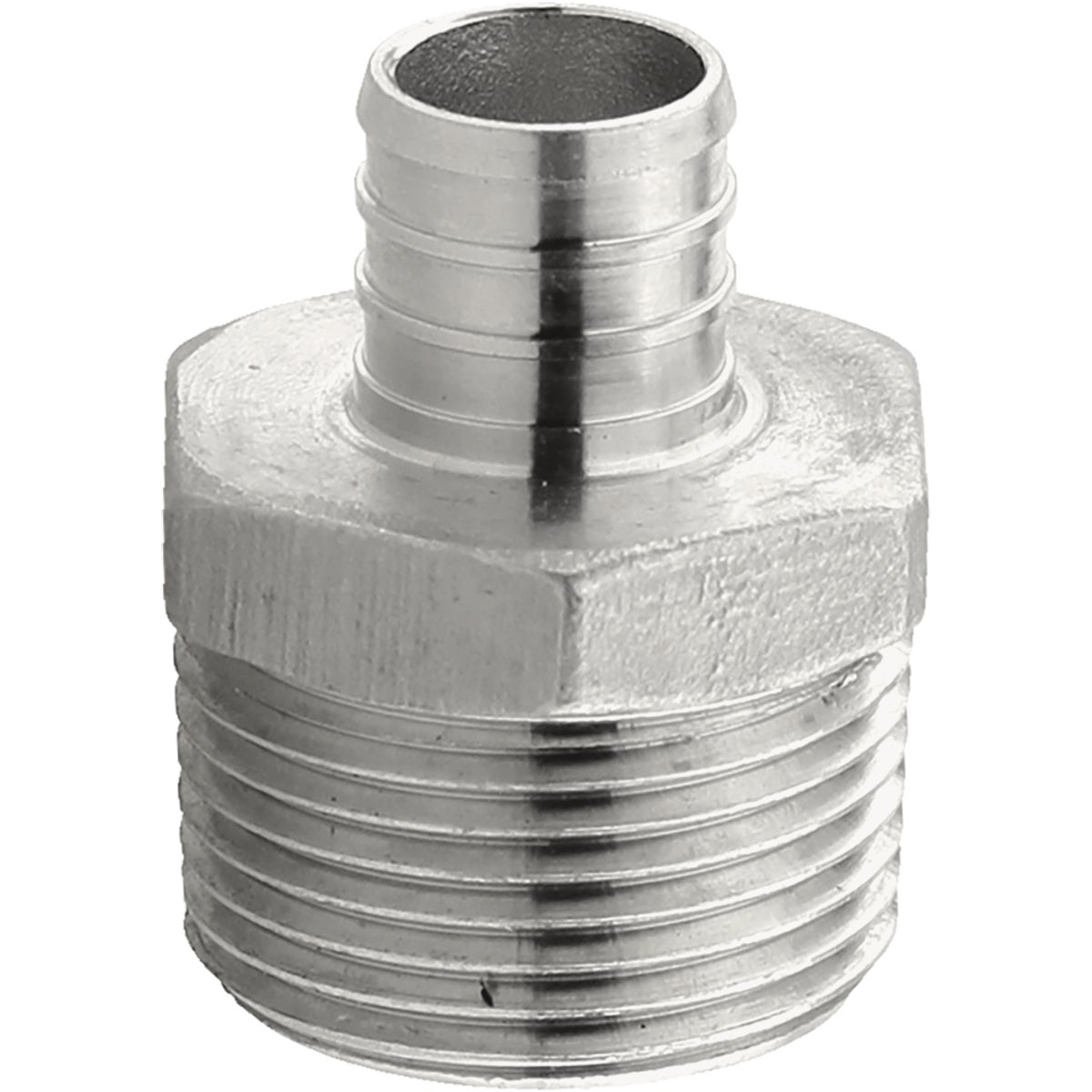 Plumbeez 3/4 In. x 1 In. MPT Stainless Steel PEX Adapter