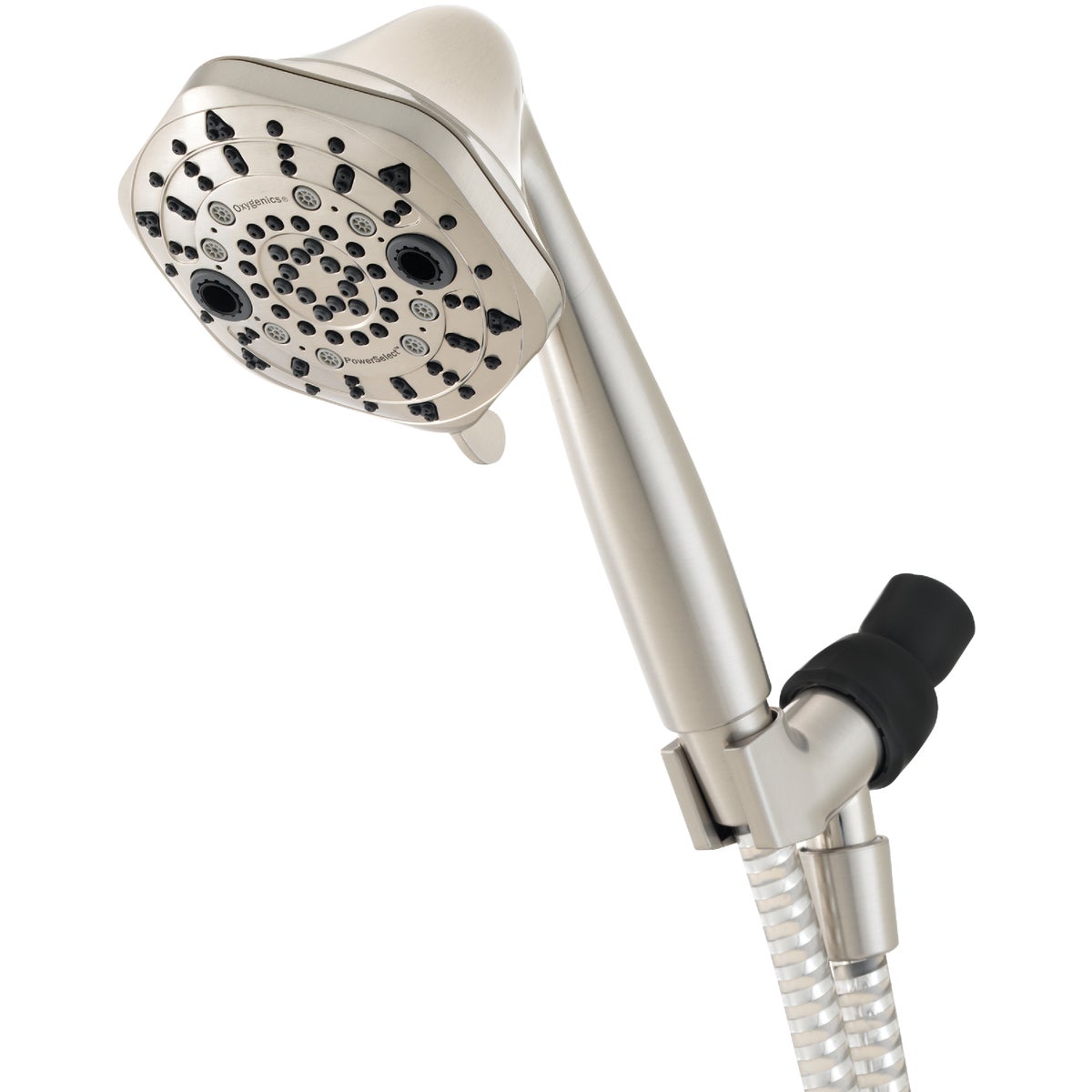 Oxygenics PowerSelect 7-Spray 1.75 GPM Handheld Shower, Brushed Nickel