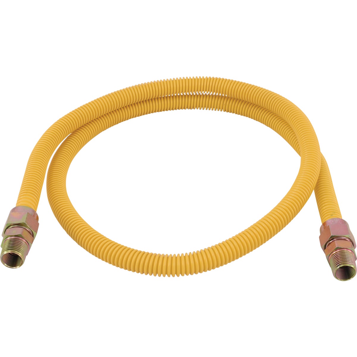 Eastman 5/8 In. OD x 60 In. 1/2 In. MIP (Tapped 3/8 In. FIP) x 1/2 In. MIP (Tapped 3/8 In. FIP) Coated Stainless Steel Gas Connector