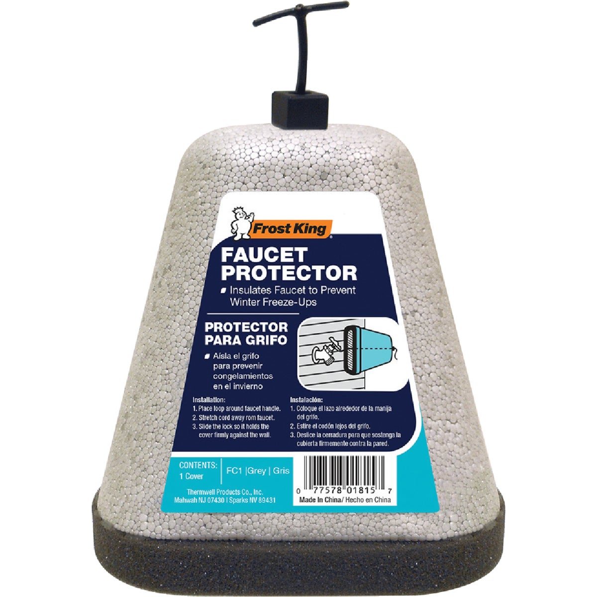 Frost King Gray 7.5 In. Oval Faucet Cover Freeze Protection