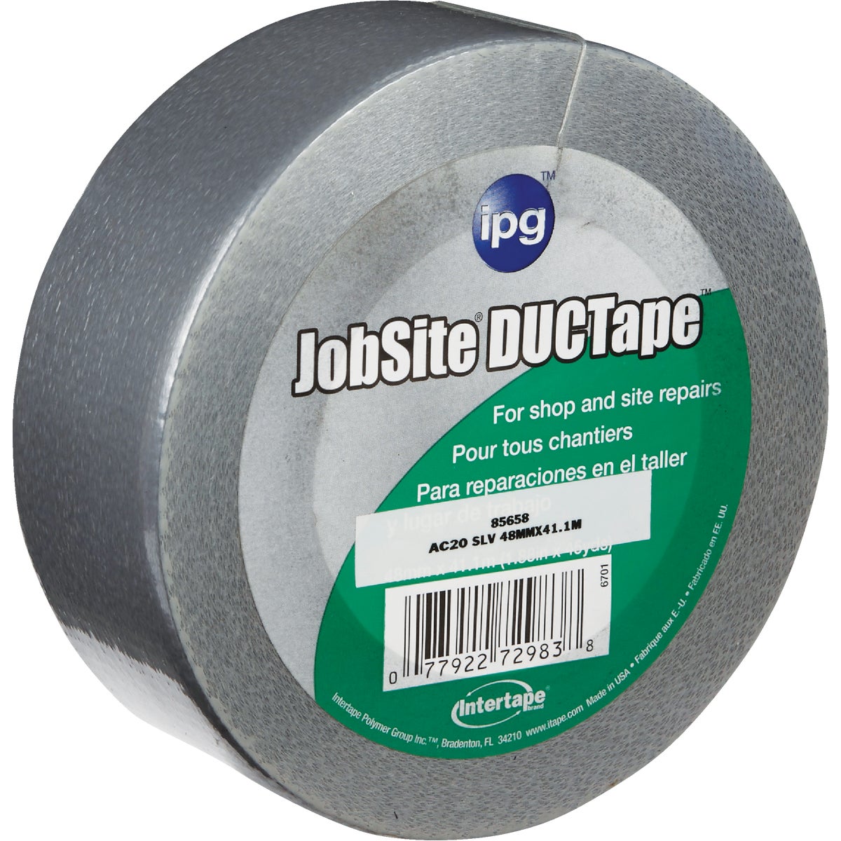 2X45YDS TAPE DUCTape GENERAL PURPOSE SILVER IPG AC20 (20/CN)