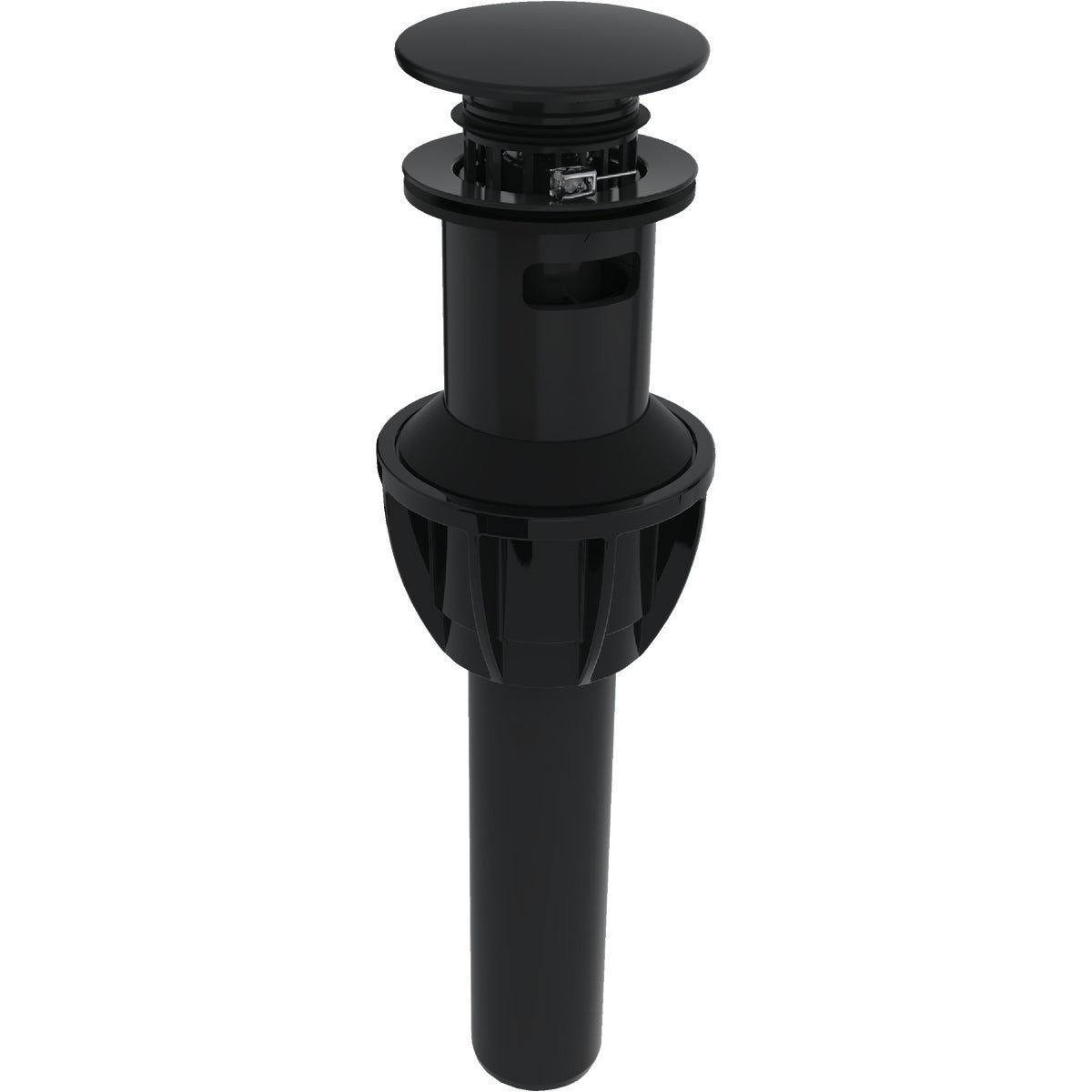Compass Manufacturing 1-1/4 In. Matte Black Easy Clean Drain Safeguard Push Style Pop-Up Drain