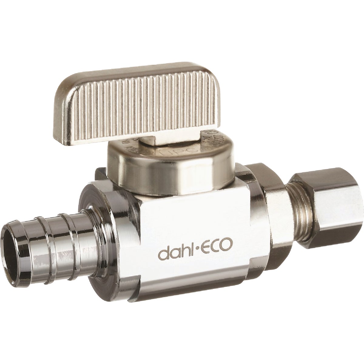 dahl 1/2 In. PEX Crimp x 1/4 In. OD Comp Straight Plated Supply Stop