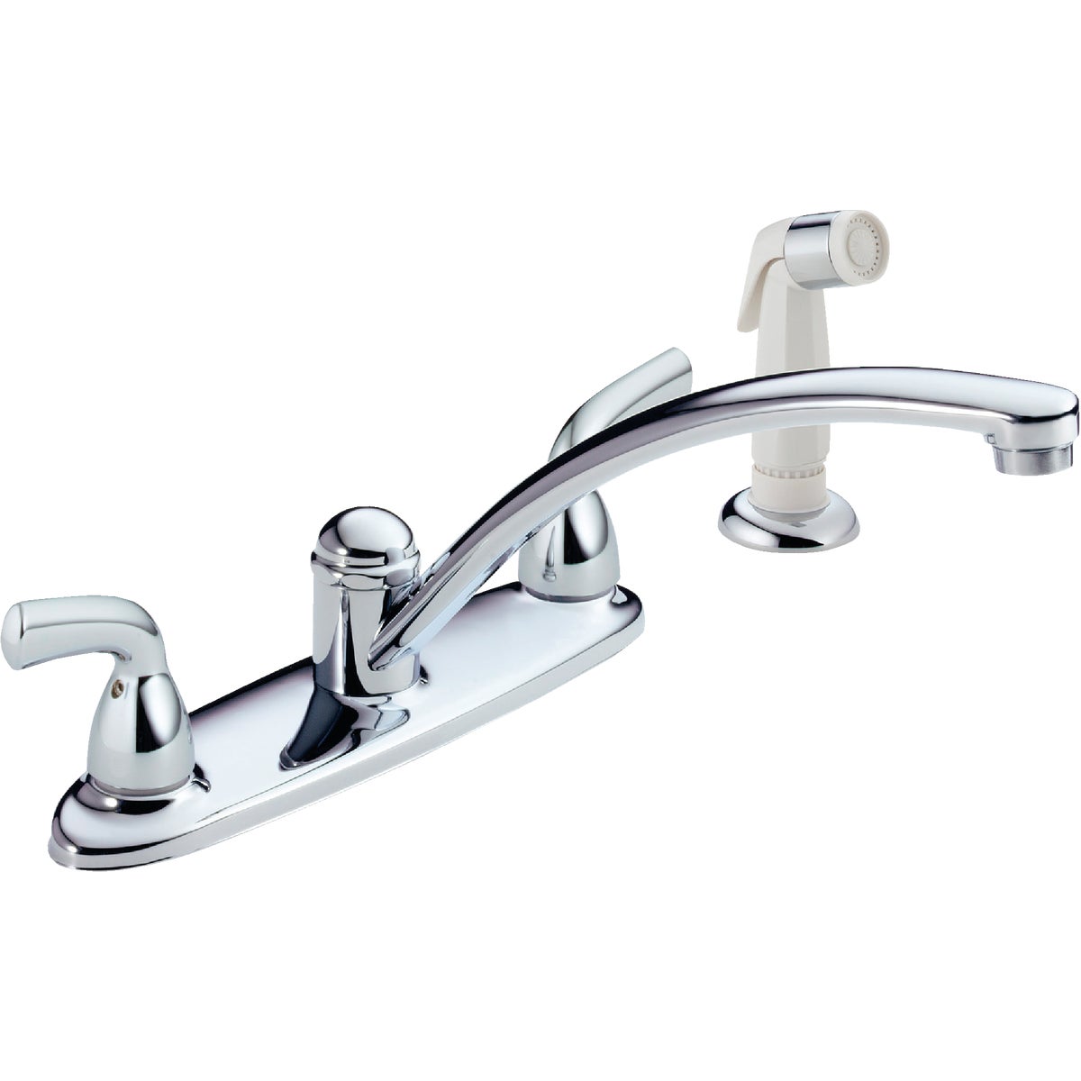 Delta Foundations Double Handle Kitchen Faucet with Sprayer