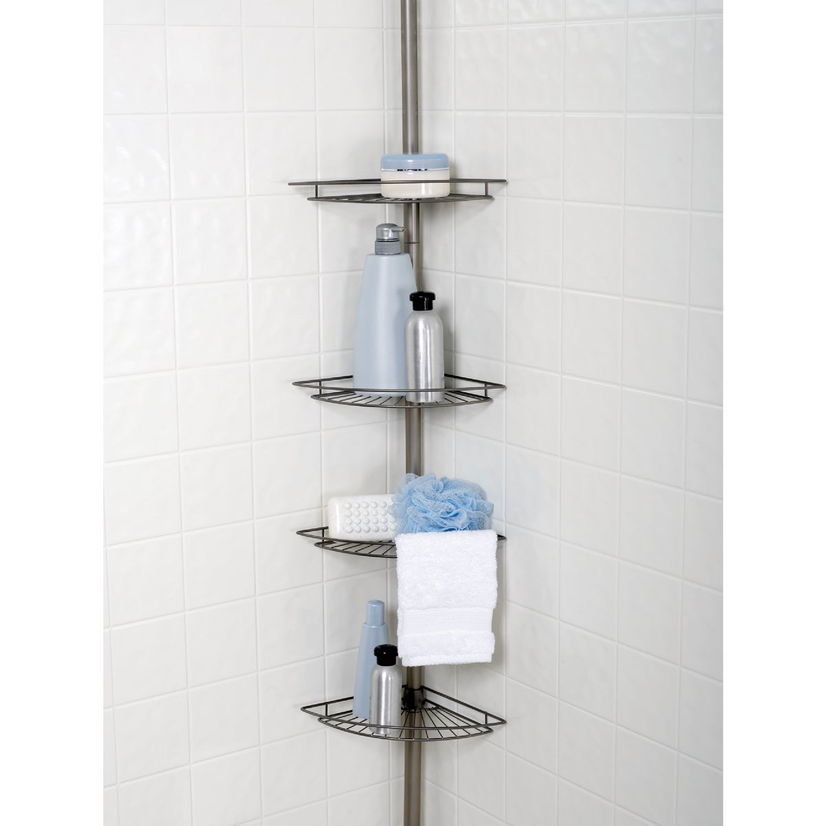 Zenith 4-Shelf Tension Pole Corner Shower Caddy