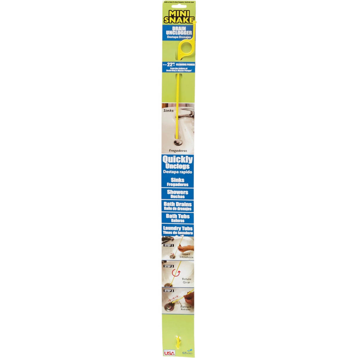 G.T. Water Drain King Mini Snake Drain Auger