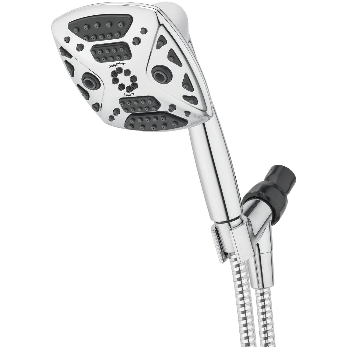 Oxygenics 7-Spray 1.8 GPM Square Handheld Shower Head, Chrome