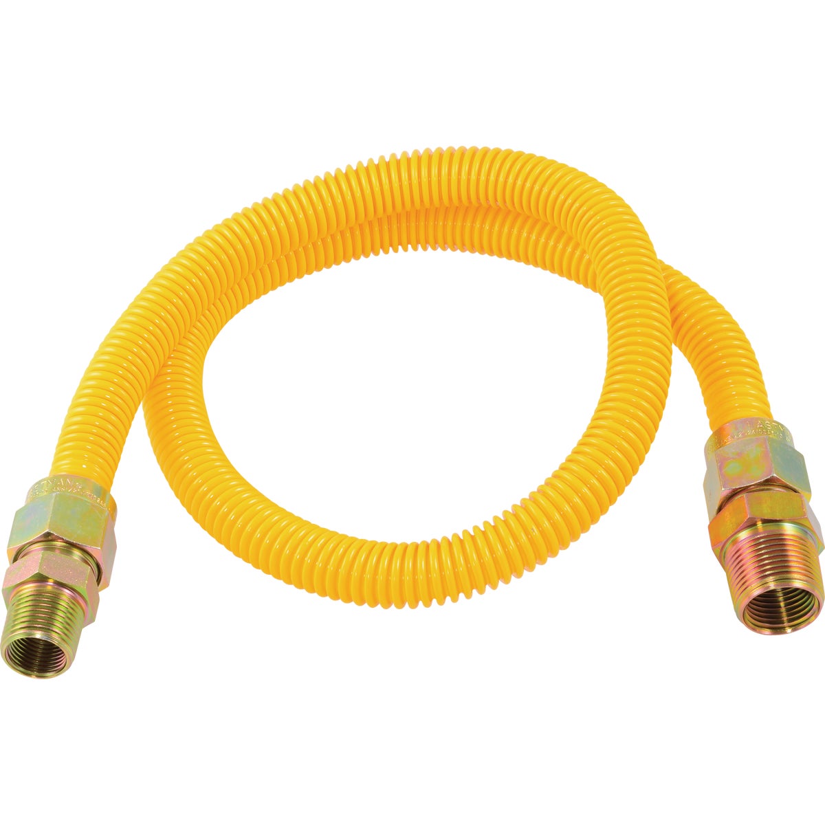Eastman 5/8 In. OD x 36 In. 3/4 In. MIP (Tapped 1/2 In. FIP) x 1/2 In. MIP (Tapped 3/8 In. FIP) Coated Stainless Steel Gas Connector